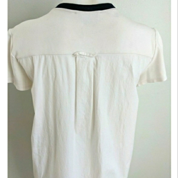 🌱 MONSE High-Low Crew Neck T-Shirt White Sz XS - Picture 6 of 8
